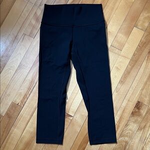 Lululemon Black Activewear Capris with Center Logo